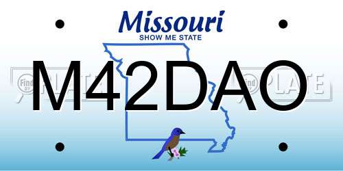 M42DAO Missouri License Plate