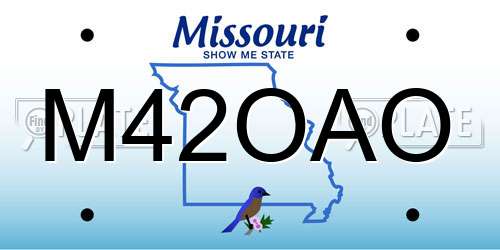 M42OAO Missouri License Plate
