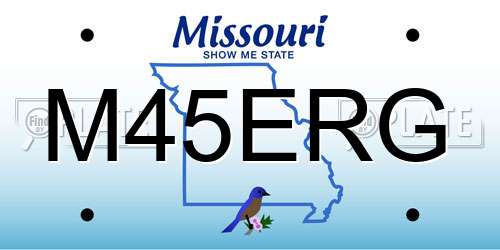M45ERG Missouri License Plate