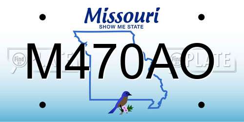 M470AO Missouri License Plate