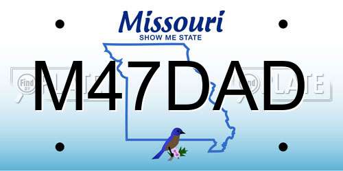 M47DAD Missouri License Plate