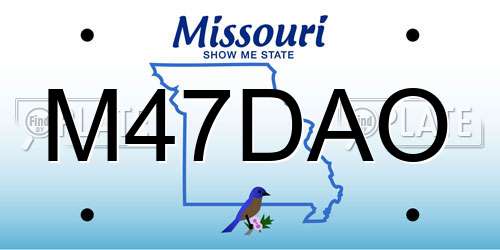 M47DAO Missouri License Plate