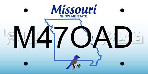 M47OAD Missouri License Plate