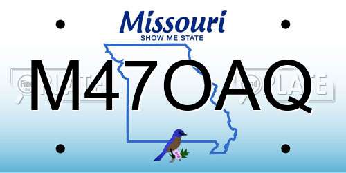 M47OAQ Missouri License Plate