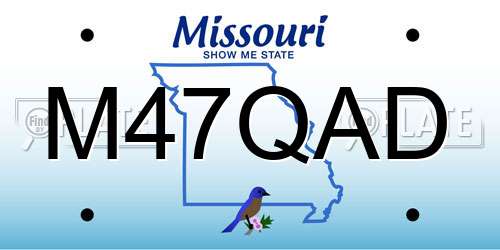 M47QAD Missouri License Plate