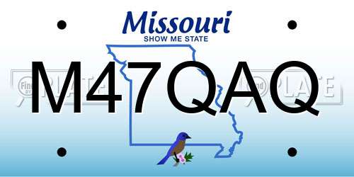 M47QAQ Missouri License Plate