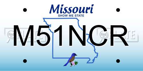 M51NCR Missouri License Plate