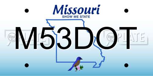 M53DOT Missouri License Plate