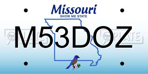 M53DOZ Missouri License Plate