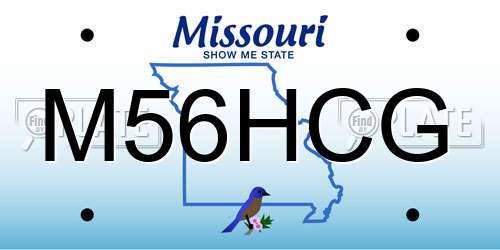 M56HCG Missouri License Plate