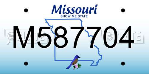 M587704 Missouri License Plate