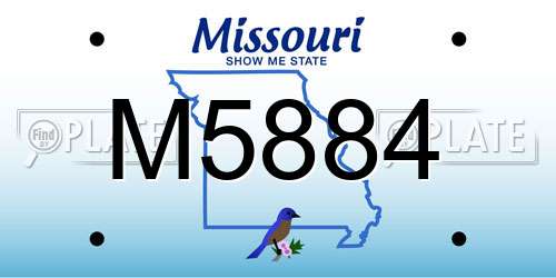 M5884 Missouri License Plate