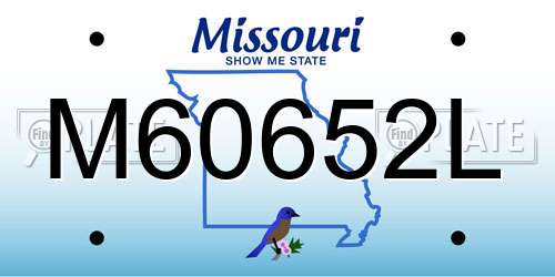 M60652L Missouri License Plate