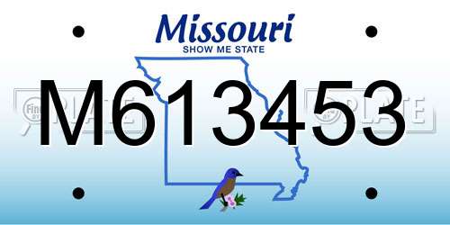 M613453 Missouri License Plate