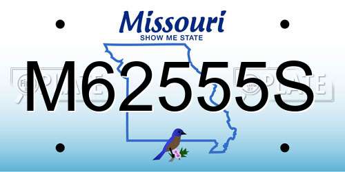 M62555S Missouri License Plate