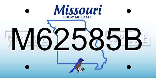 M62585B Missouri License Plate