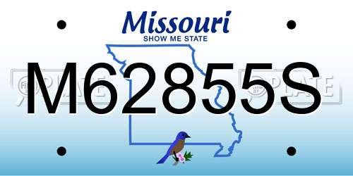 M62855S Missouri License Plate
