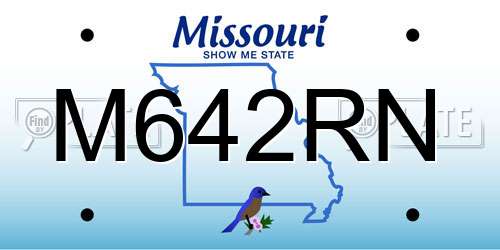 M642RN Missouri License Plate