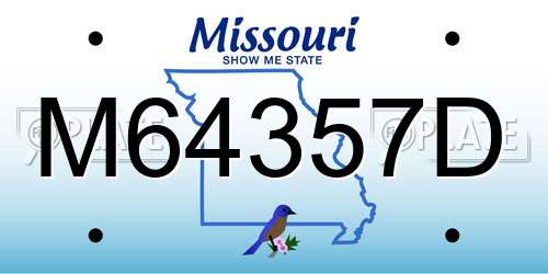 M64357D Missouri License Plate