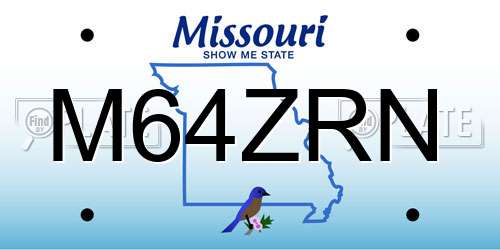 M64ZRN Missouri License Plate