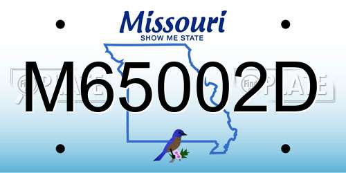 M65002D Missouri License Plate