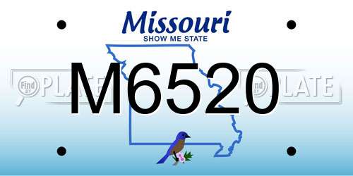 M6520 Missouri License Plate