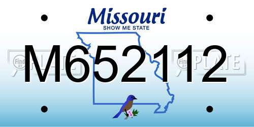 M652112 Missouri License Plate