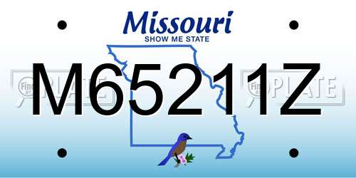 M65211Z Missouri License Plate