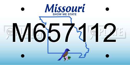 M657112 Missouri License Plate