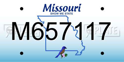 M657117 Missouri License Plate