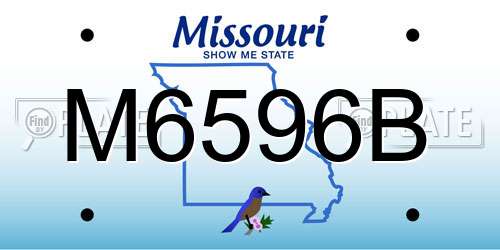 M6596B Missouri License Plate