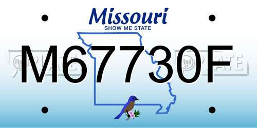 M67730F Missouri License Plate