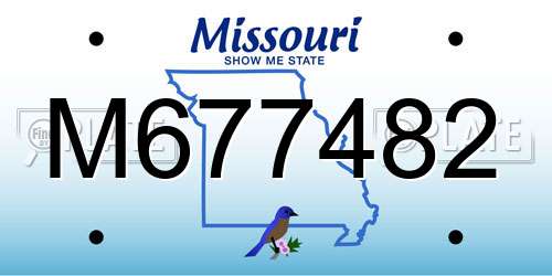 M677482 Missouri License Plate