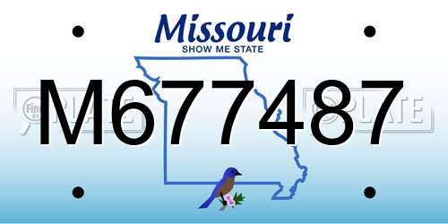 M677487 Missouri License Plate