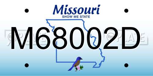 M68002D Missouri License Plate