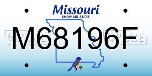M68196F Missouri License Plate