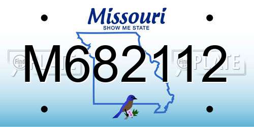 M682112 Missouri License Plate