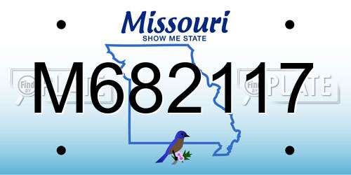 M682117 Missouri License Plate