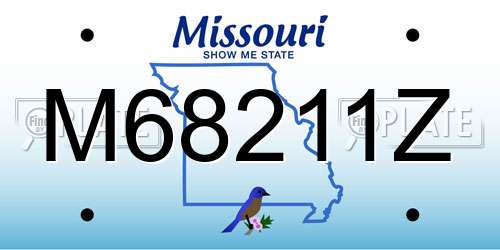 M68211Z Missouri License Plate