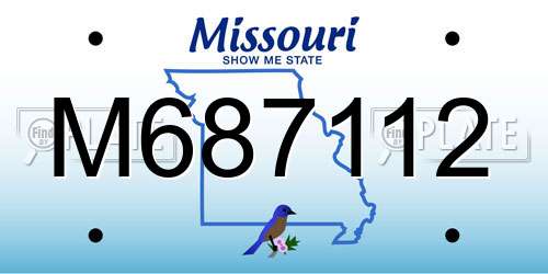 M687112 Missouri License Plate
