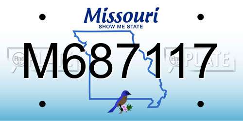 M687117 Missouri License Plate