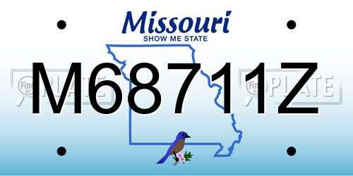 M68711Z Missouri License Plate