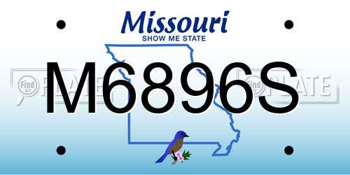M6896S Missouri License Plate