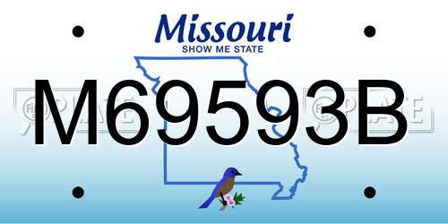M69593B Missouri License Plate