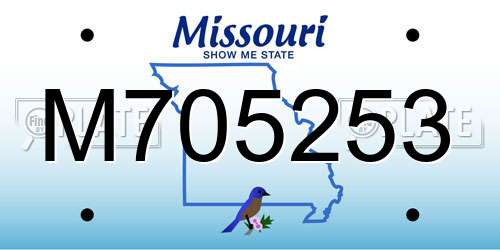 M705253 Missouri License Plate