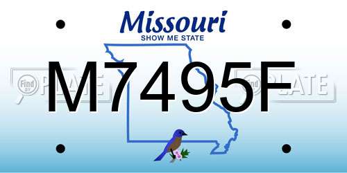 M7495F Missouri License Plate
