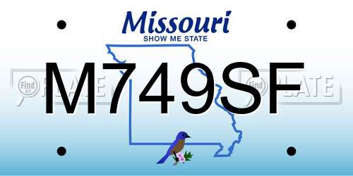 M749SF Missouri License Plate