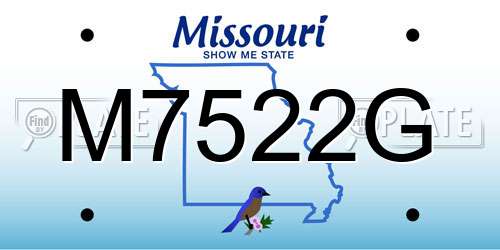 M7522G Missouri License Plate