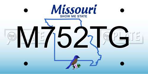M752TG Missouri License Plate