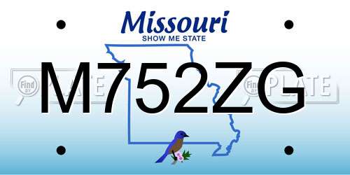 M752ZG Missouri License Plate